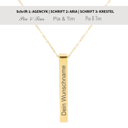 Vertikale Halskette Säule-2-Gold