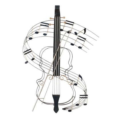 Violine mit Noten • 49x68 cm • Relief • Wanddeko in 3D - Optik • Wandbild von HalloGeschenk.de