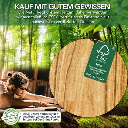 Vorratsgläser aus Borosilikat-Glas mit schwarzen FSC®-zertifizierten Pinienholz-Deckeln