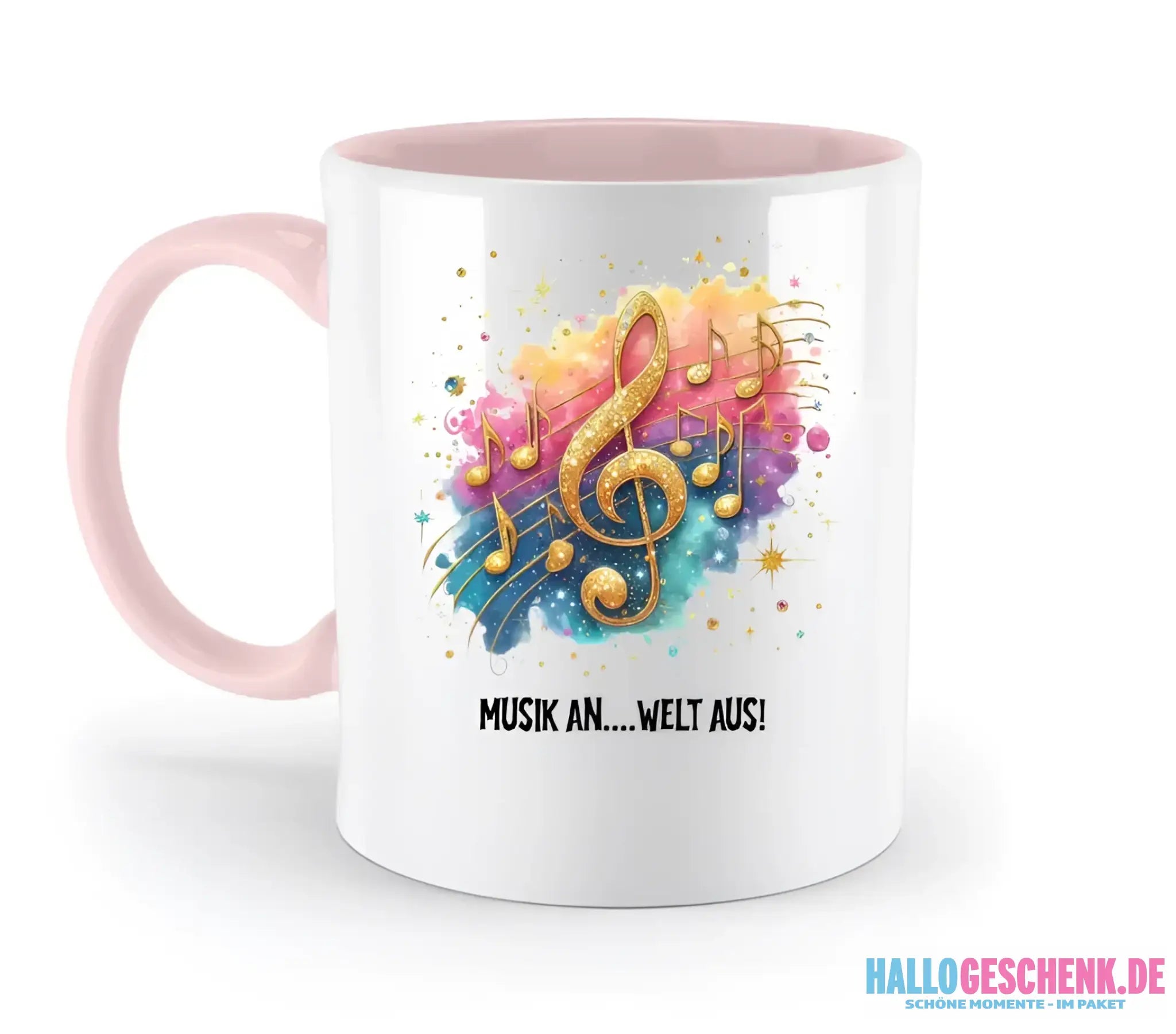 Wähle aus 25 Motiven • Fantasie Music Noten + Text • zweifarbige Tasse • Exklusivdesign • personalisiert