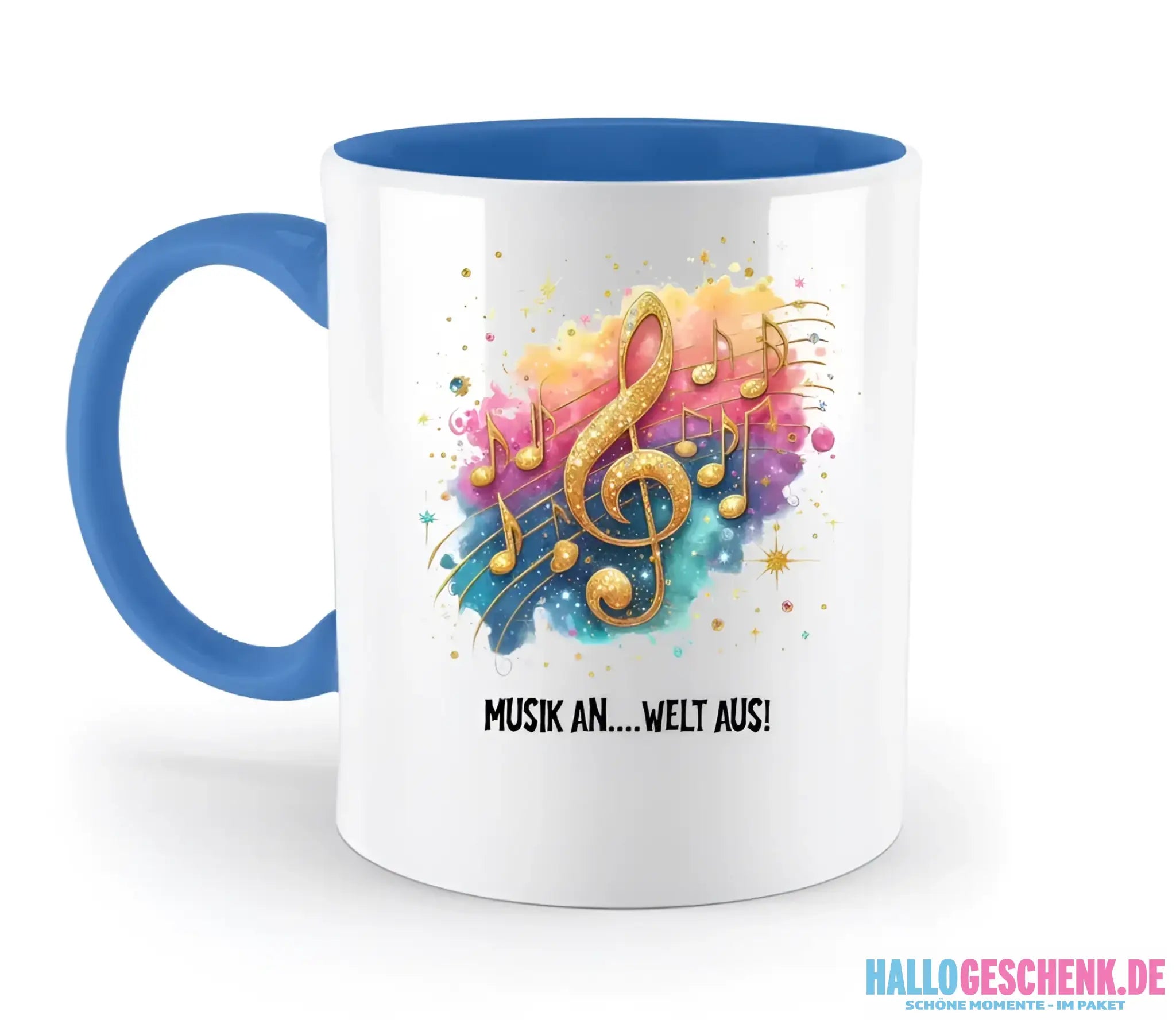 Wähle aus 25 Motiven • Fantasie Music Noten + Text • zweifarbige Tasse • Exklusivdesign • personalisiert