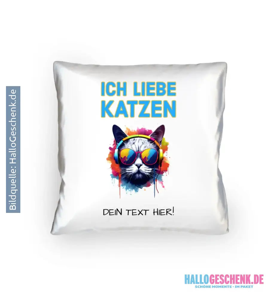 Choose the cat (with motif selection + text) • Cushion 40x40 cm • personalizable
