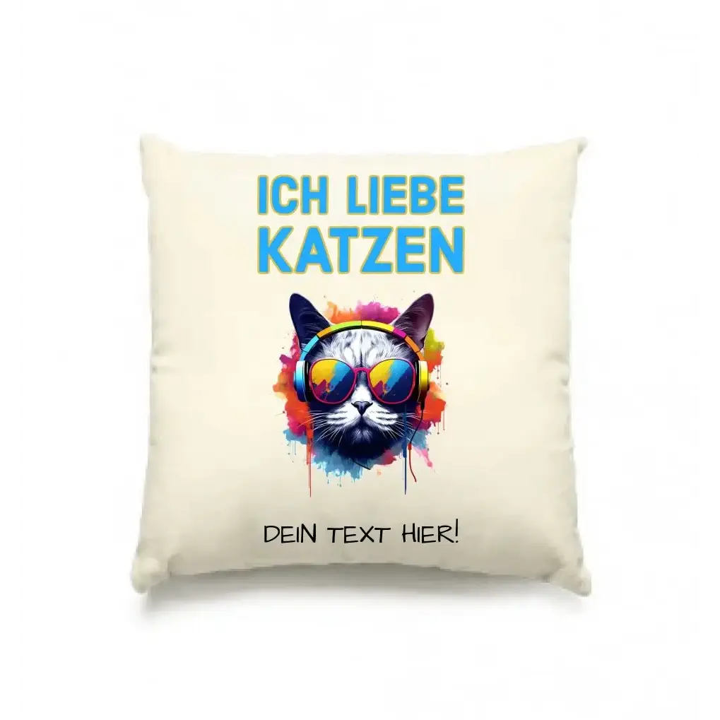 Wähle die Katze mit Motivauswahl + Text • Kissen 40x40 cm • personalisierbar