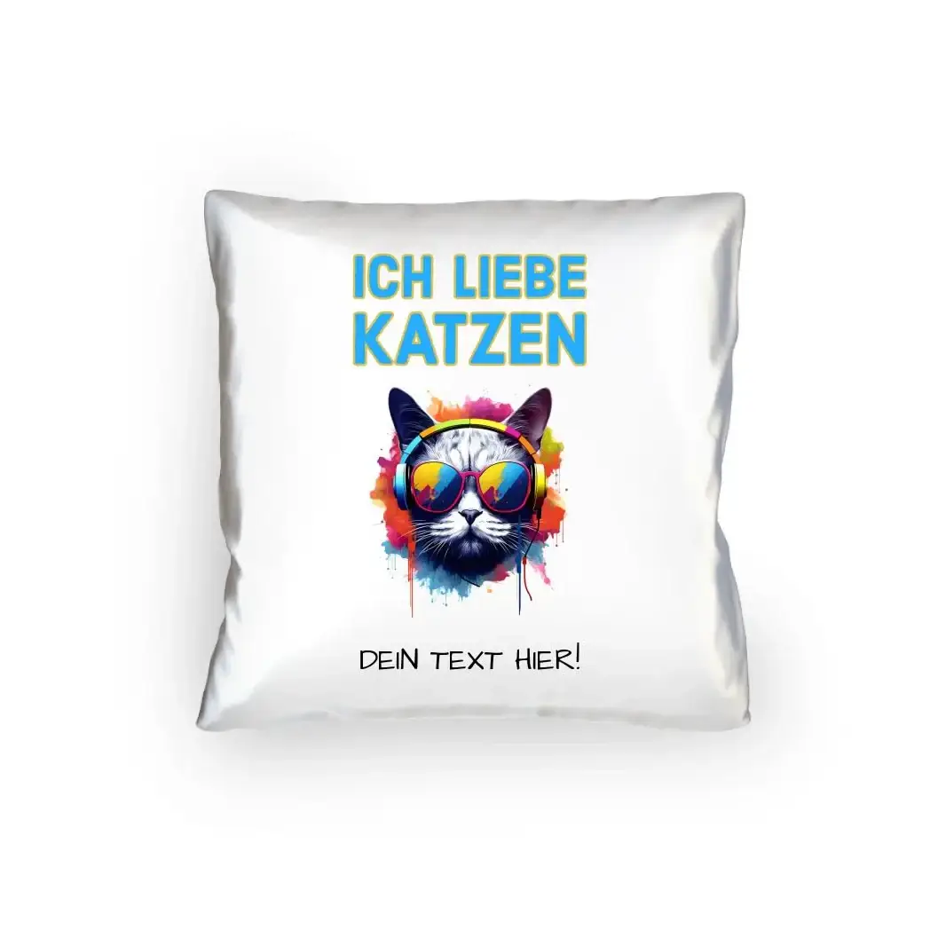 Wähle die Katze mit Motivauswahl + Text • Kissen 40x40 cm • personalisierbar