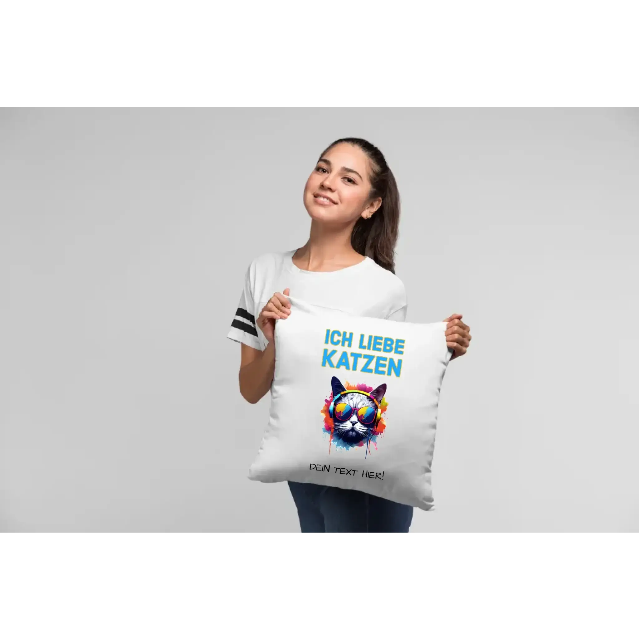Wähle die Katze mit Motivauswahl + Text • Kissen 40x40 cm • personalisierbar
