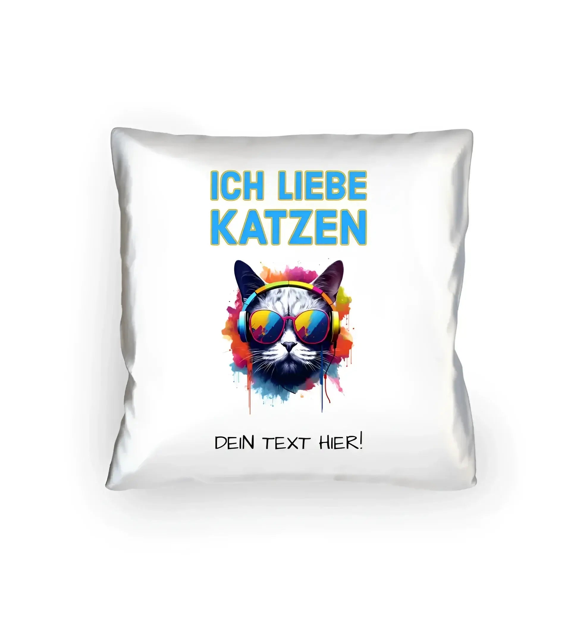 Wähle die Katze (mit Motivauswahl + Text) • Kissen 40x40 cm • personalisierbar - Kissen 40x40 cm / White / 40cm-x-40cm