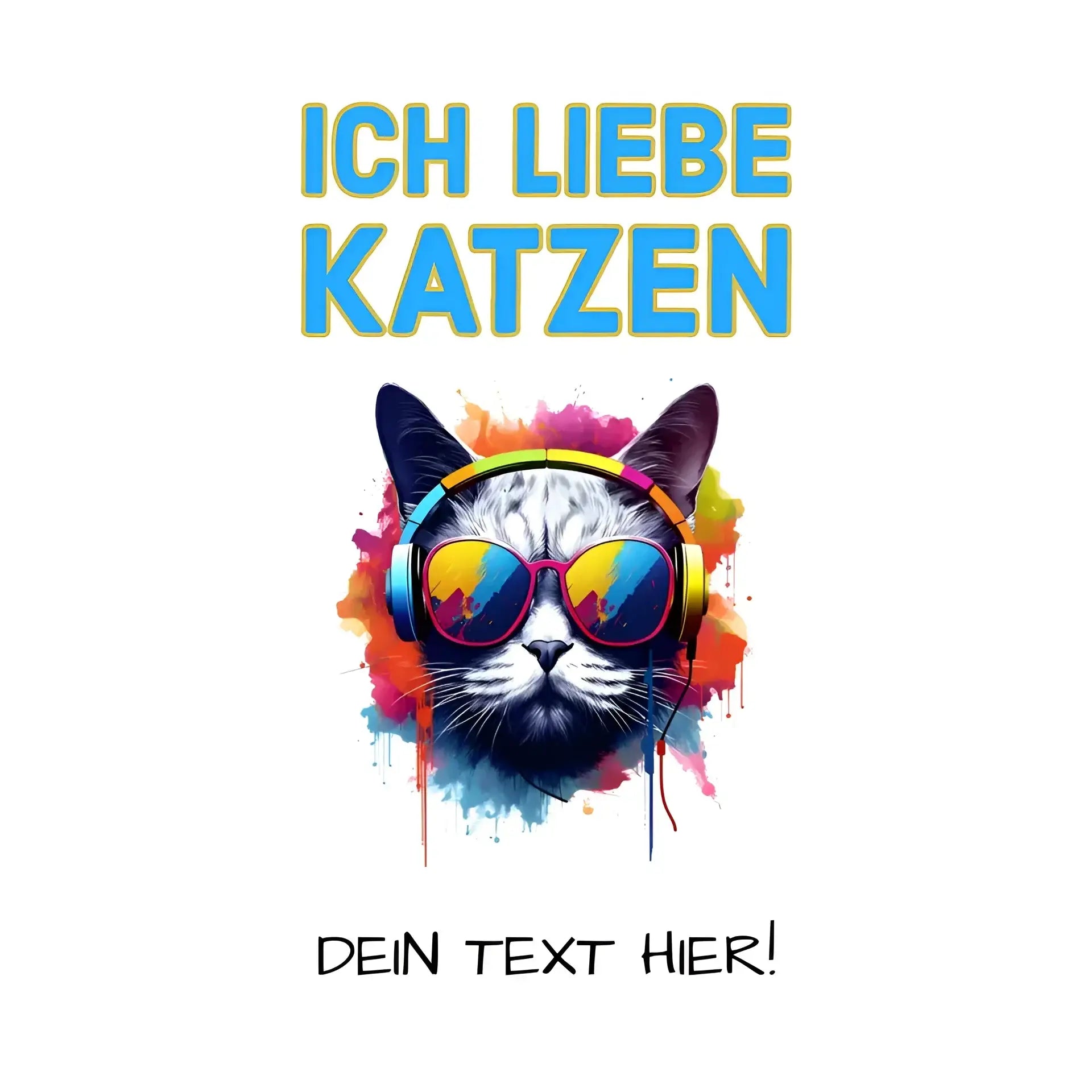 Wähle die Katze (mit Motivauswahl + Text) • STICKER 20x20 cm (Aufkleber) - White / OneSize / ausgestanzter Sticker