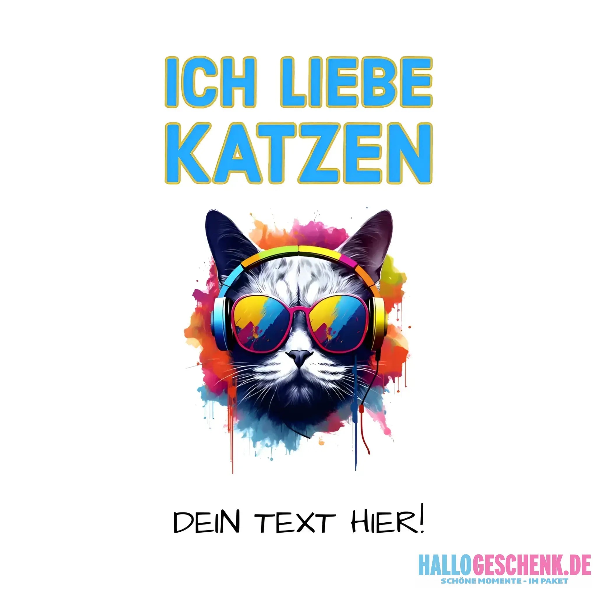 Wähle die Katze (mit Motivauswahl + Text) • STICKER 20x20 cm (Aufkleber) - White / OneSize / ausgestanzter Sticker