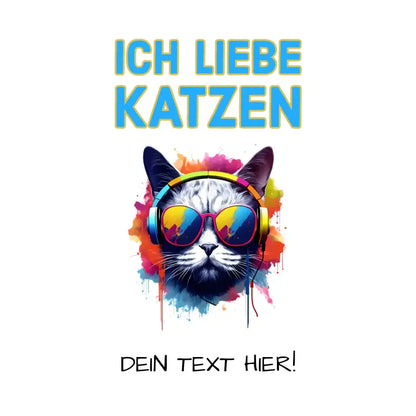 Wähle die Katze (mit Motivauswahl + Text) • STICKER 20x20 cm (Aufkleber) - White / OneSize / ausgestanzter Sticker