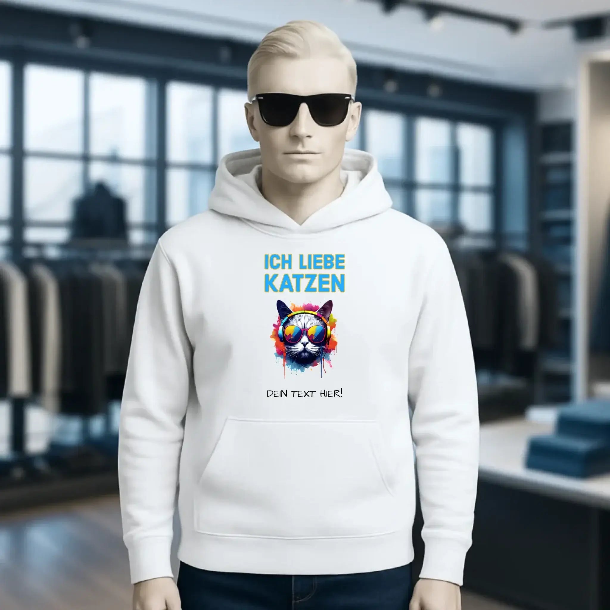 Wähle die Katze mit Motivauswahl + Text • Unisex Premium Hoodie XS-5XL aus Bio-Baumwolle für Damen & Herren • Exklusivdesign • personalisiert