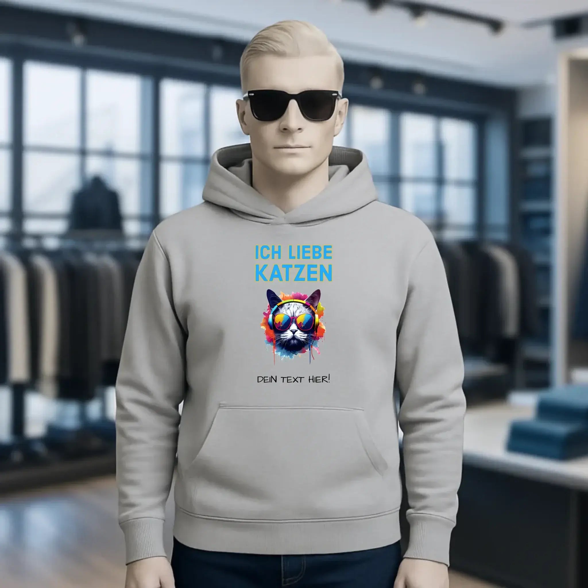 Wähle die Katze mit Motivauswahl + Text • Unisex Premium Hoodie XS-5XL aus Bio-Baumwolle für Damen & Herren • Exklusivdesign • personalisiert