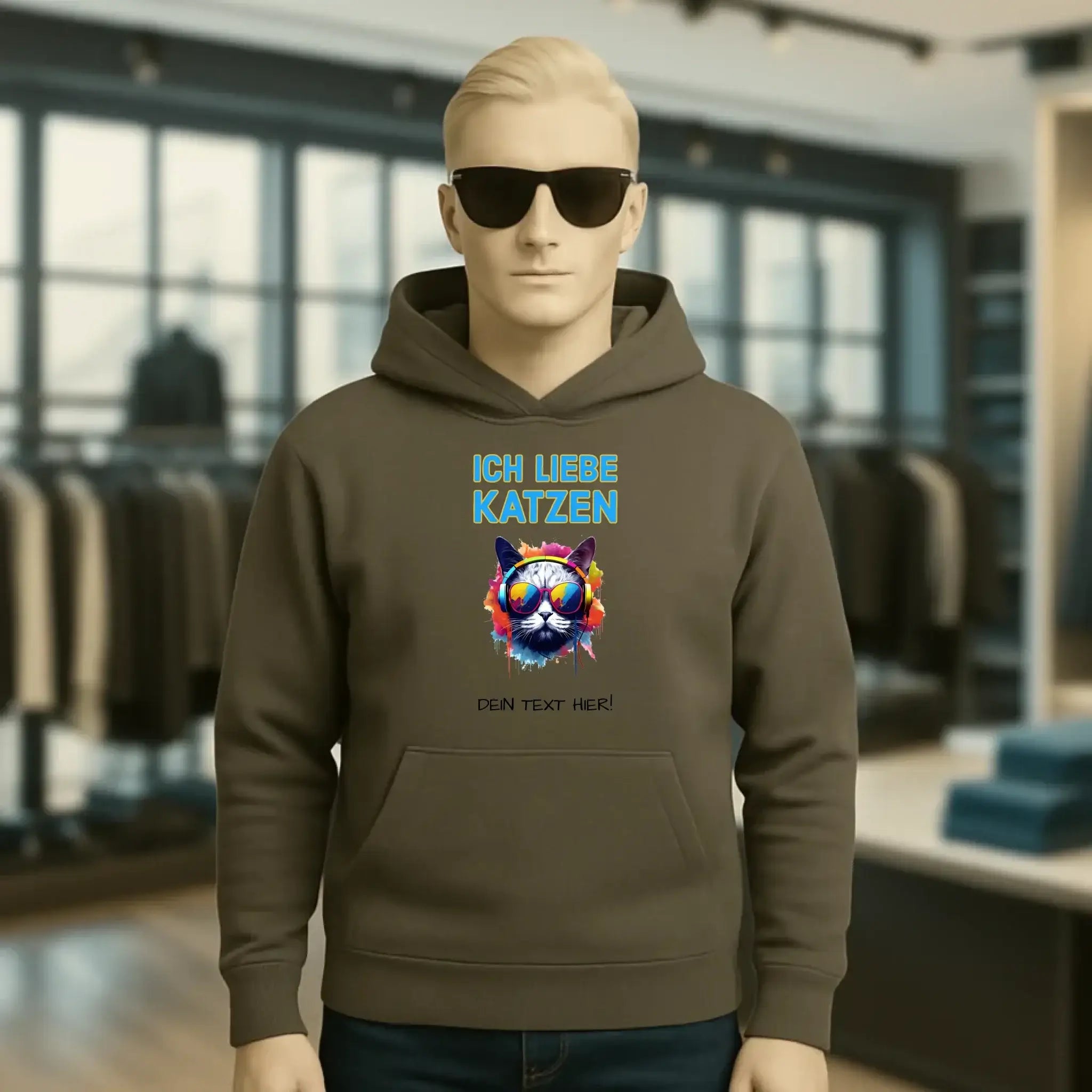Wähle die Katze mit Motivauswahl + Text • Unisex Premium Hoodie XS-5XL aus Bio-Baumwolle für Damen & Herren • Exklusivdesign • personalisiert