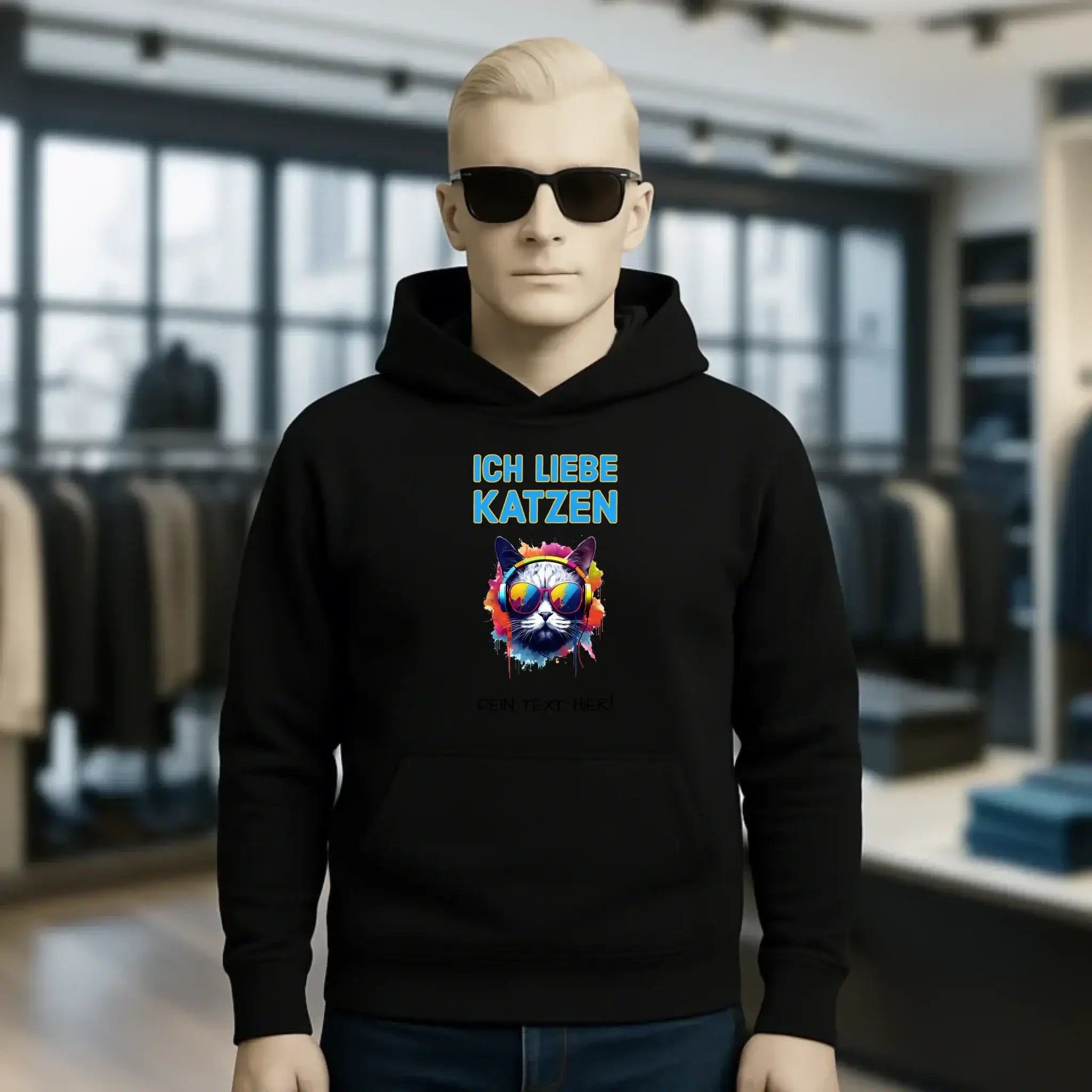 Wähle die Katze mit Motivauswahl + Text • Unisex Premium Hoodie XS-5XL aus Bio-Baumwolle für Damen & Herren • Exklusivdesign • personalisiert