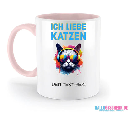 Wähle die Katze (mit Motivauswahl + Text) • zweifarbige Tasse • spülmaschinenfest • personalisiert - Customizer