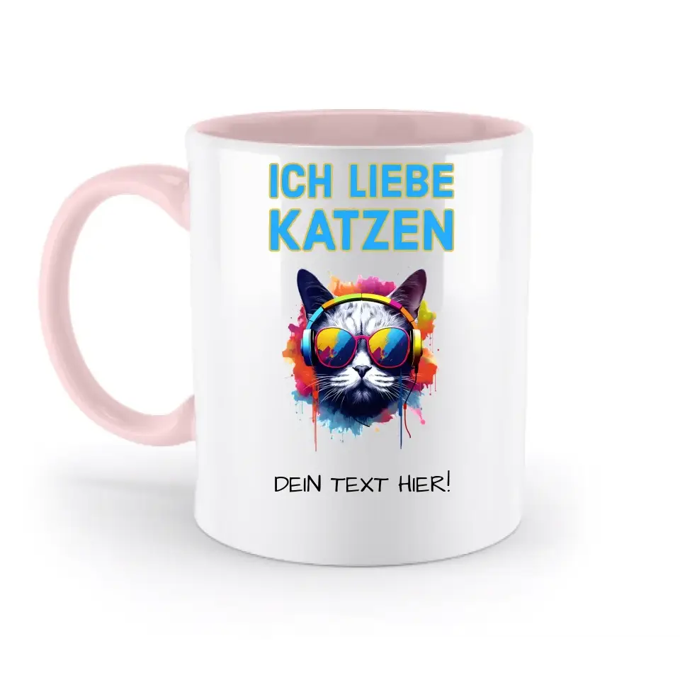 Wähle die Katze mit Motivauswahl + Text • zweifarbige Tasse • spülmaschinenfest • personalisiert