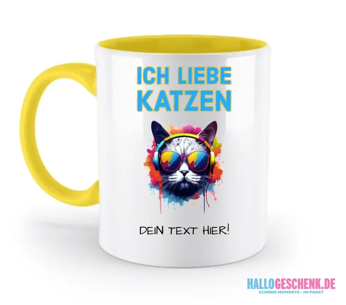 Wähle die Katze (mit Motivauswahl + Text) • zweifarbige Tasse • spülmaschinenfest • personalisiert - zweifarbige Tasse
