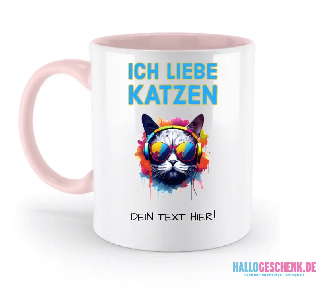 Wähle die Katze (mit Motivauswahl + Text) • zweifarbige Tasse • spülmaschinenfest • personalisiert - zweifarbige Tasse