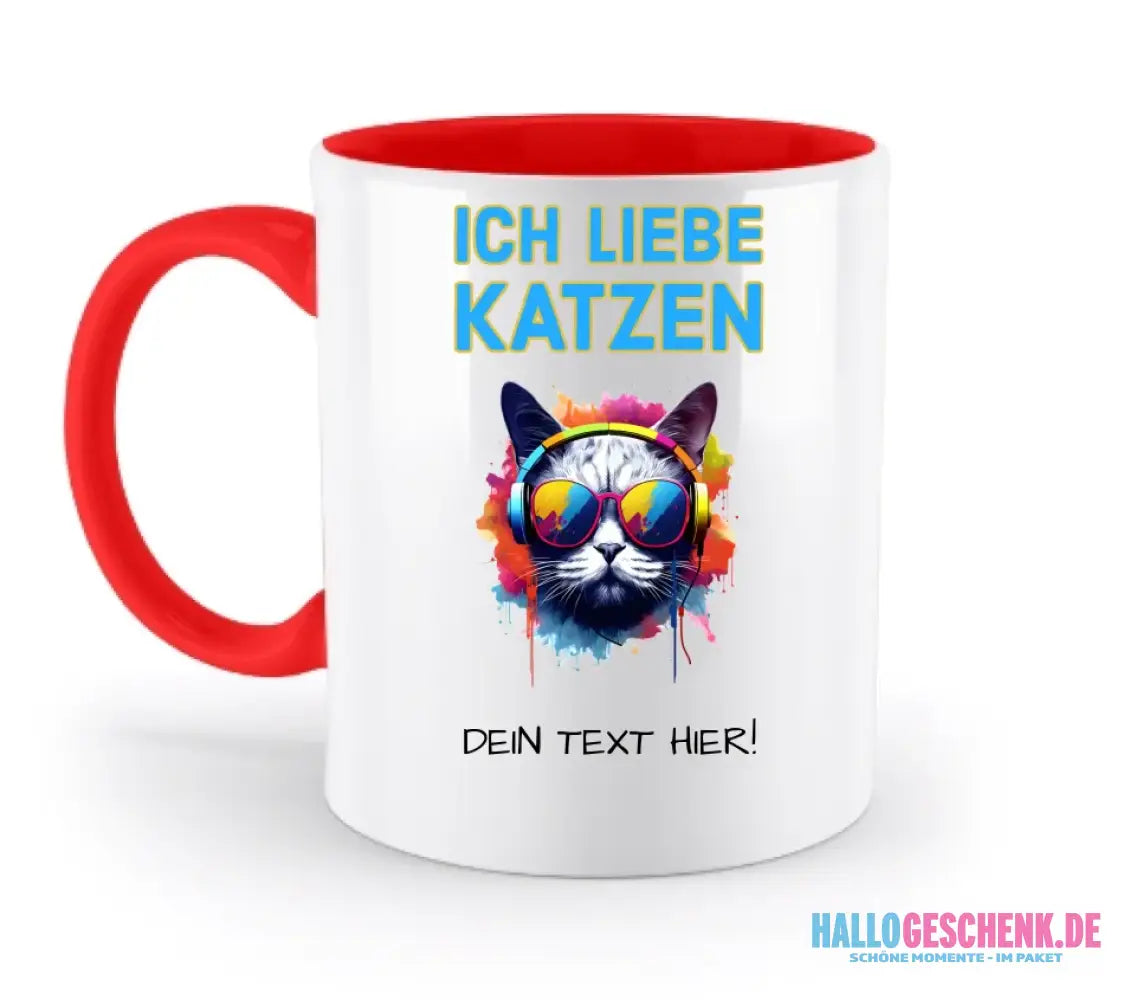 Wähle die Katze (mit Motivauswahl + Text) • zweifarbige Tasse • spülmaschinenfest • personalisiert - Customizer
