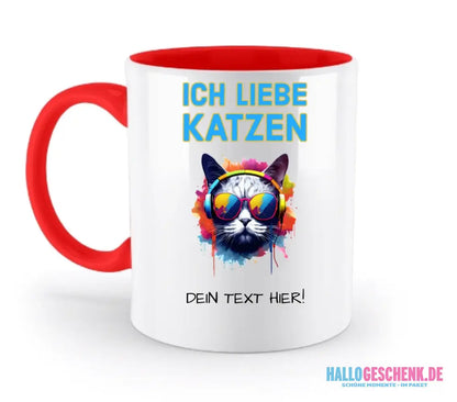 Wähle die Katze (mit Motivauswahl + Text) • zweifarbige Tasse • spülmaschinenfest • personalisiert - Customizer