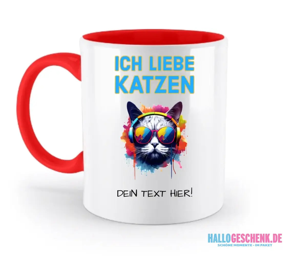 Wähle die Katze (mit Motivauswahl + Text) • zweifarbige Tasse • spülmaschinenfest • personalisiert - zweifarbige Tasse