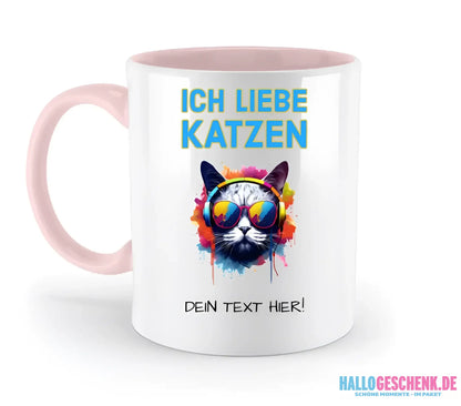 Wähle die Katze (mit Motivauswahl + Text) • zweifarbige Tasse • spülmaschinenfest • personalisiert - zweifarbige Tasse