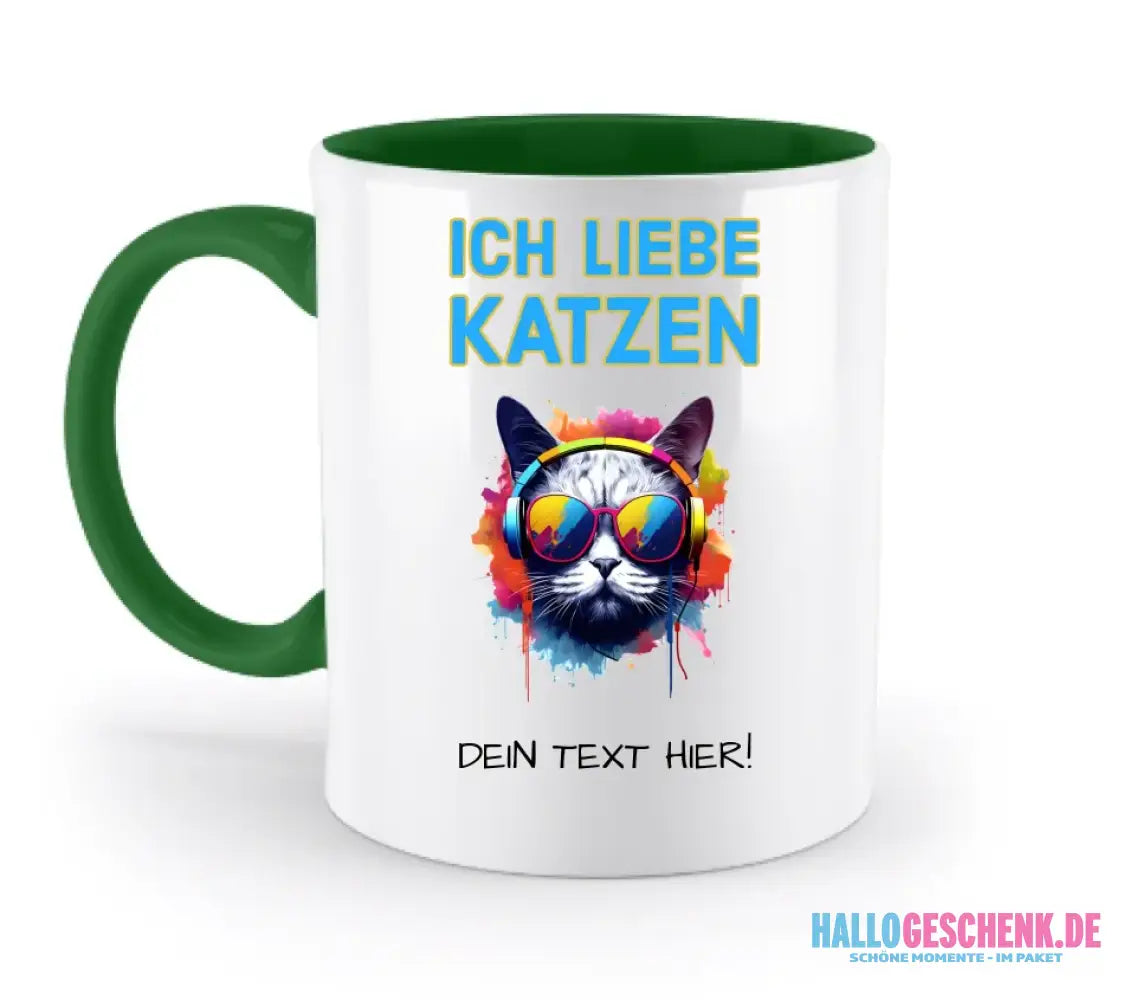 Wähle die Katze (mit Motivauswahl + Text) • zweifarbige Tasse • spülmaschinenfest • personalisiert - zweifarbige Tasse