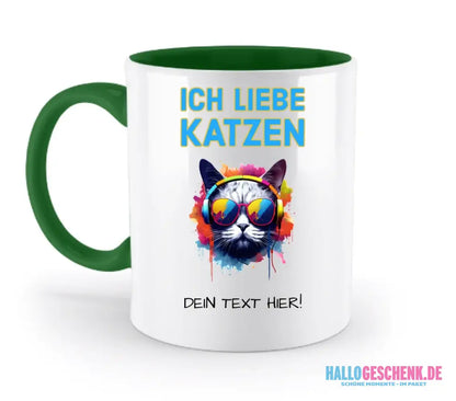 Wähle die Katze (mit Motivauswahl + Text) • zweifarbige Tasse • spülmaschinenfest • personalisiert - zweifarbige Tasse