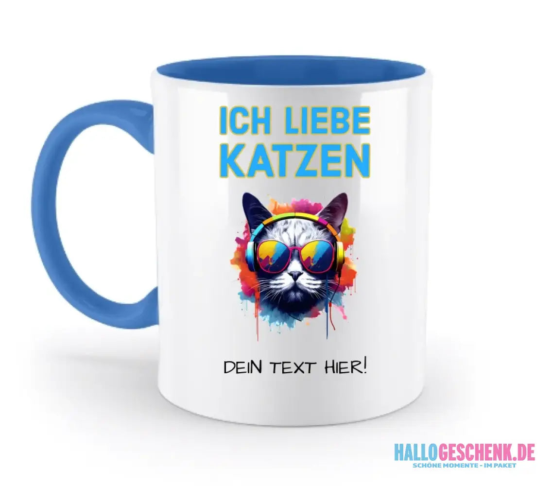 Wähle die Katze (mit Motivauswahl + Text) • zweifarbige Tasse • spülmaschinenfest • personalisiert - zweifarbige Tasse