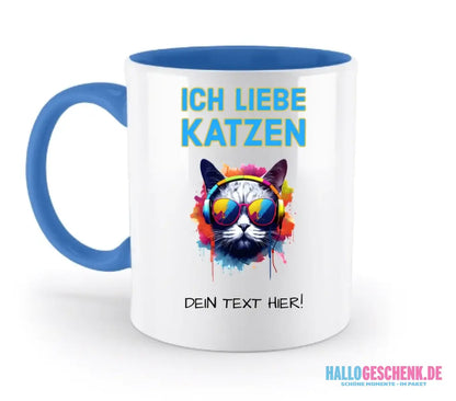 Wähle die Katze (mit Motivauswahl + Text) • zweifarbige Tasse • spülmaschinenfest • personalisiert - zweifarbige Tasse