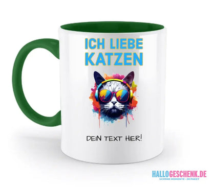 Wähle die Katze (mit Motivauswahl + Text) • zweifarbige Tasse • spülmaschinenfest • personalisiert - Customizer