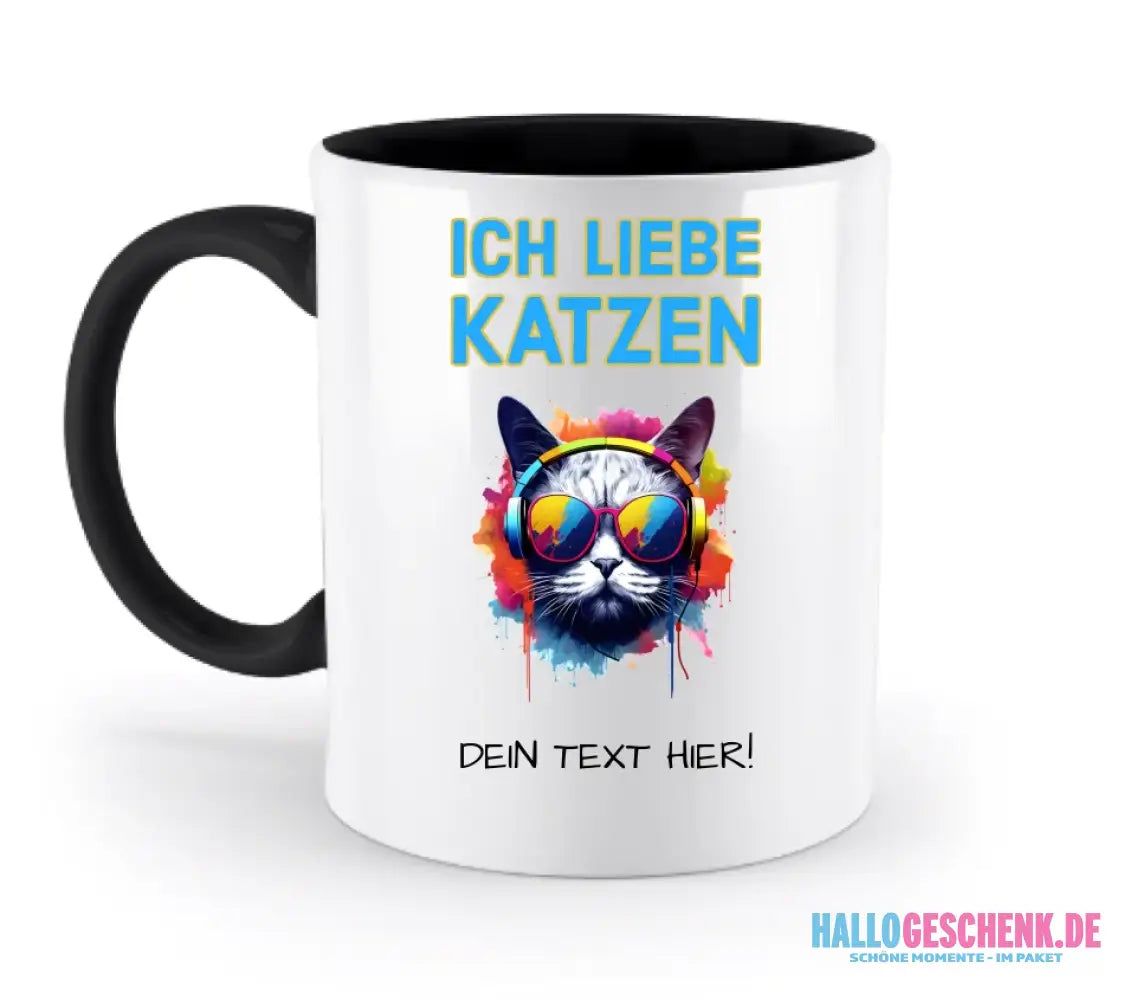 Wähle die Katze (mit Motivauswahl + Text) • zweifarbige Tasse • spülmaschinenfest • personalisiert - zweifarbige Tasse