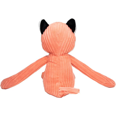 Coral corduroy fuchs plüschspielzeug mit schwarzen ohren aus dem waldtier-duo miniFeet® lanky legends set