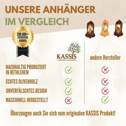 Weihnachtsdeko Baumschmuck Krippe in Glocke mit Rinde 3er Set - Weihnachtsdeko