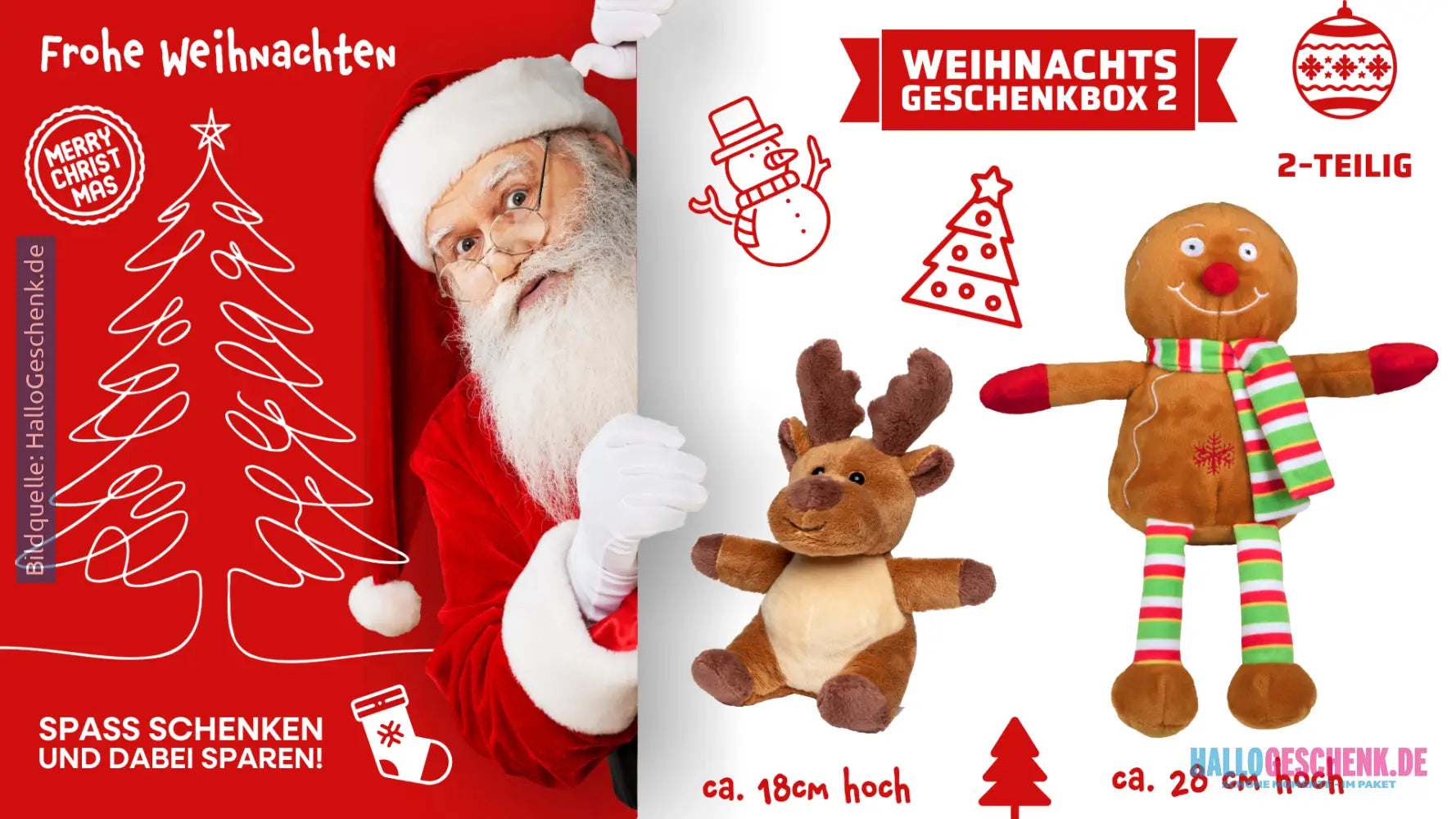 Weihnachtsgeschenkbox 2 (2-teilig) • Plüschtiere • Weihnachtsgeschenk - Weihnachtsgeschenke