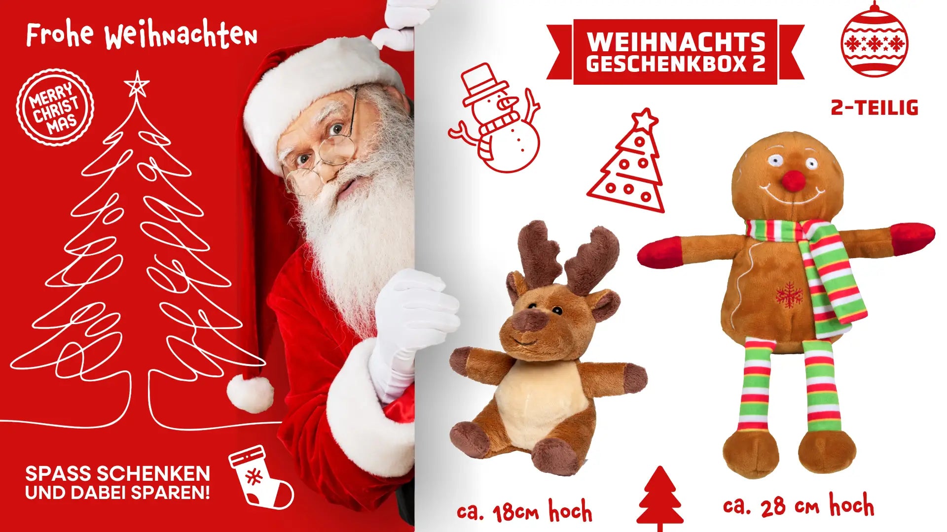 Weihnachtsgeschenkbox 2 (2-teilig) • Plüschtiere • Weihnachtsgeschenk - Weihnachtsgeschenke