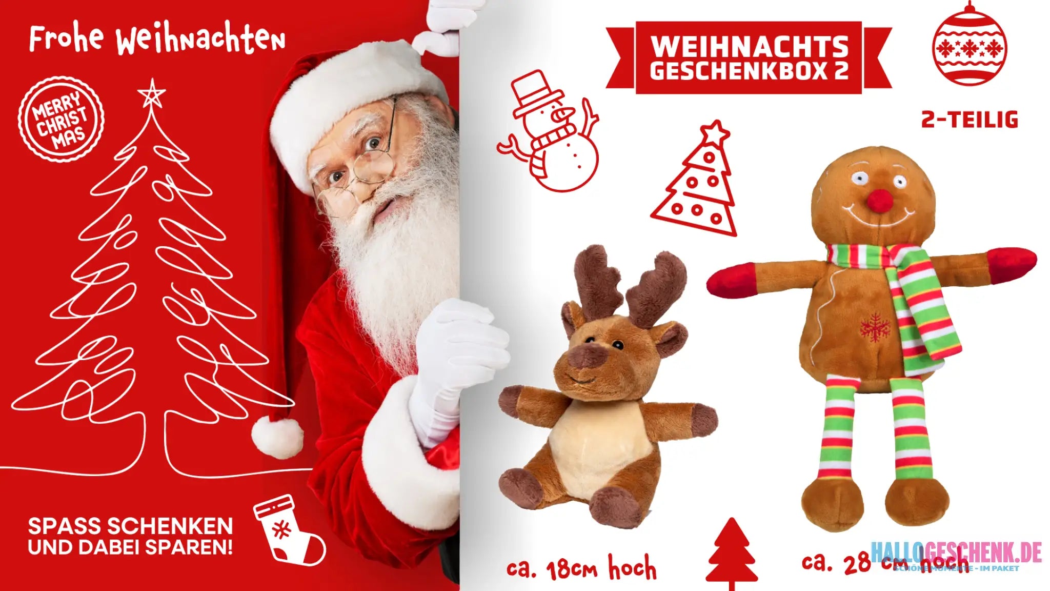 Weihnachtsgeschenkbox 2 (2-teilig) • Plüschtiere • Weihnachtsgeschenk - Weihnachtsgeschenke
