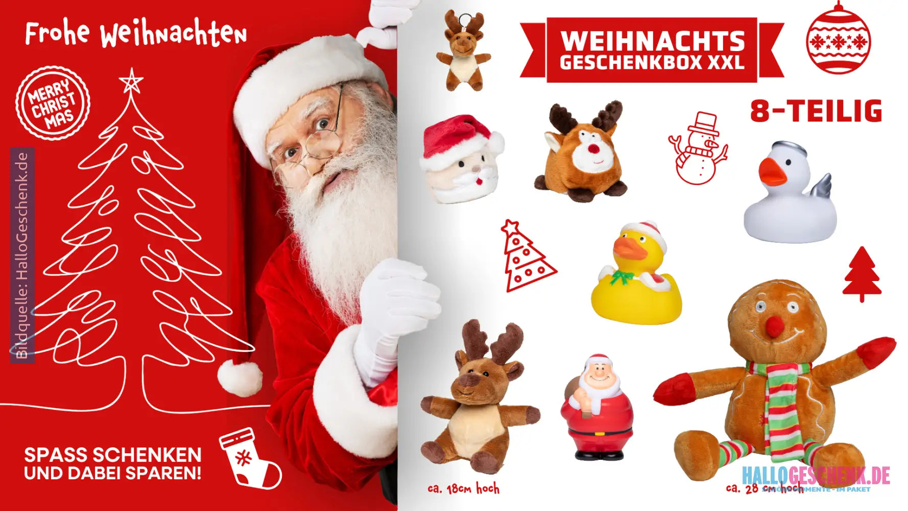 Weihnachtsgeschenkbox XXL (8-teilig) • Voller kleiner Highlights • Weihnachtsgeschenk - Weihnachtsgeschenke