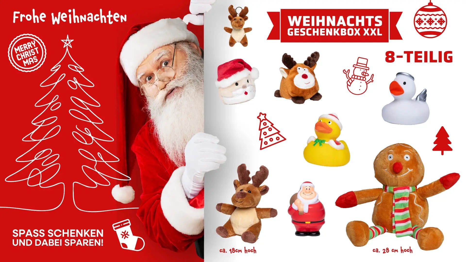 Weihnachtsgeschenkbox XXL (8-teilig) • Voller kleiner Highlights • Weihnachtsgeschenk - Weihnachtsgeschenke