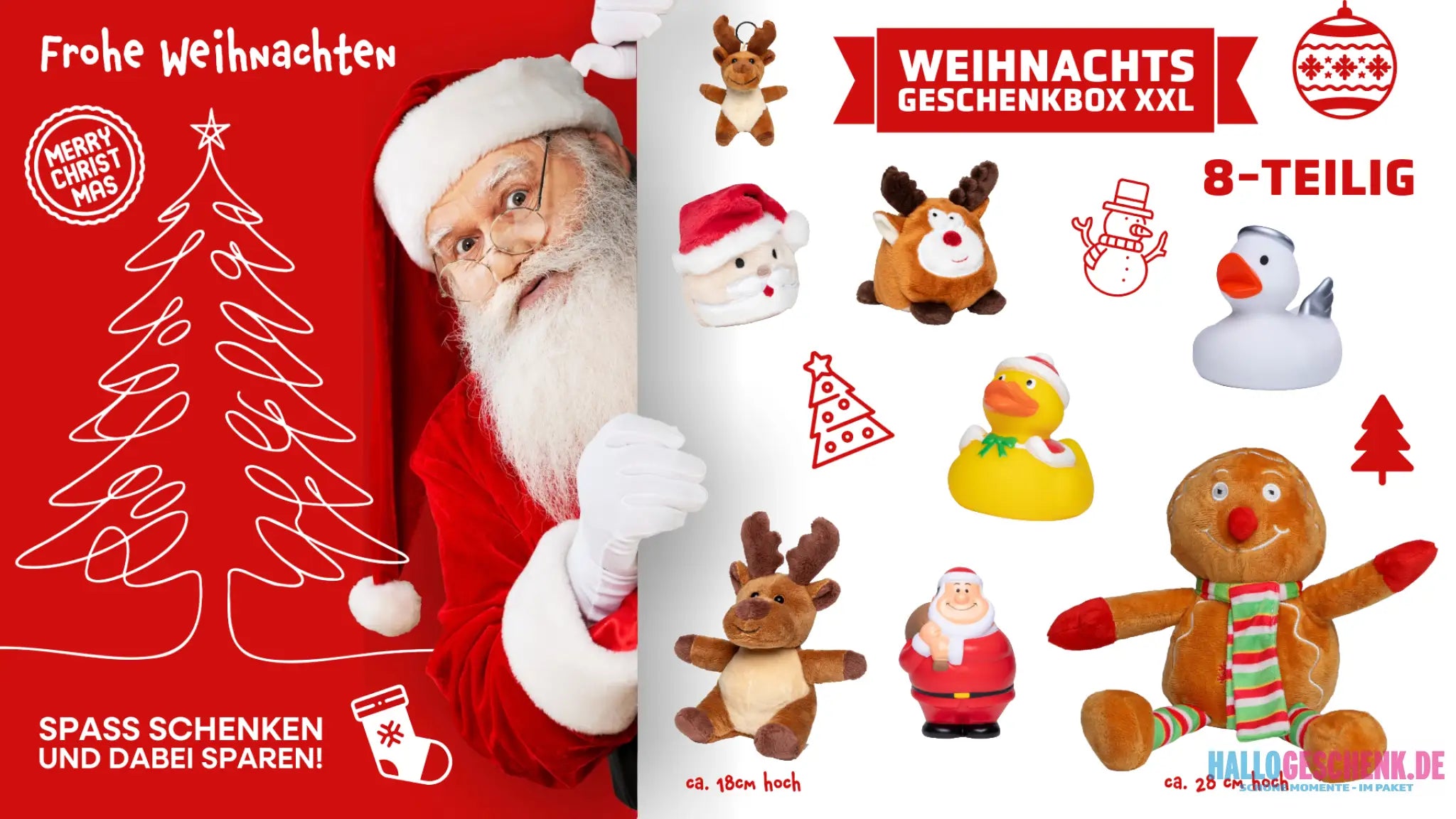 Weihnachtsgeschenkbox XXL (8-teilig) • Voller kleiner Highlights • Weihnachtsgeschenk - Weihnachtsgeschenke