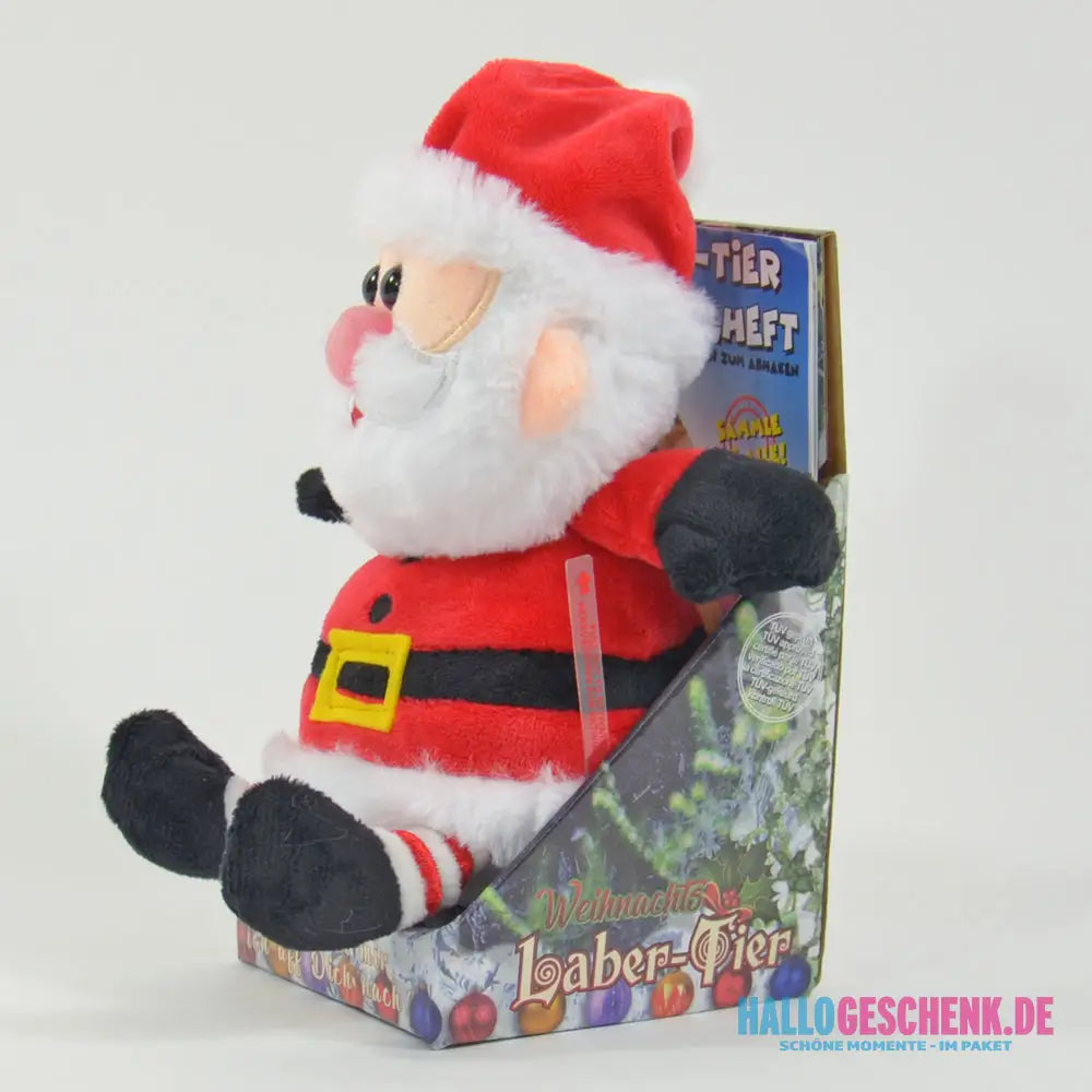 Weihnachtsmann "Jingle", der alles nachplappert • inkl. Batterien • 18x13x14cm • Labertiere
