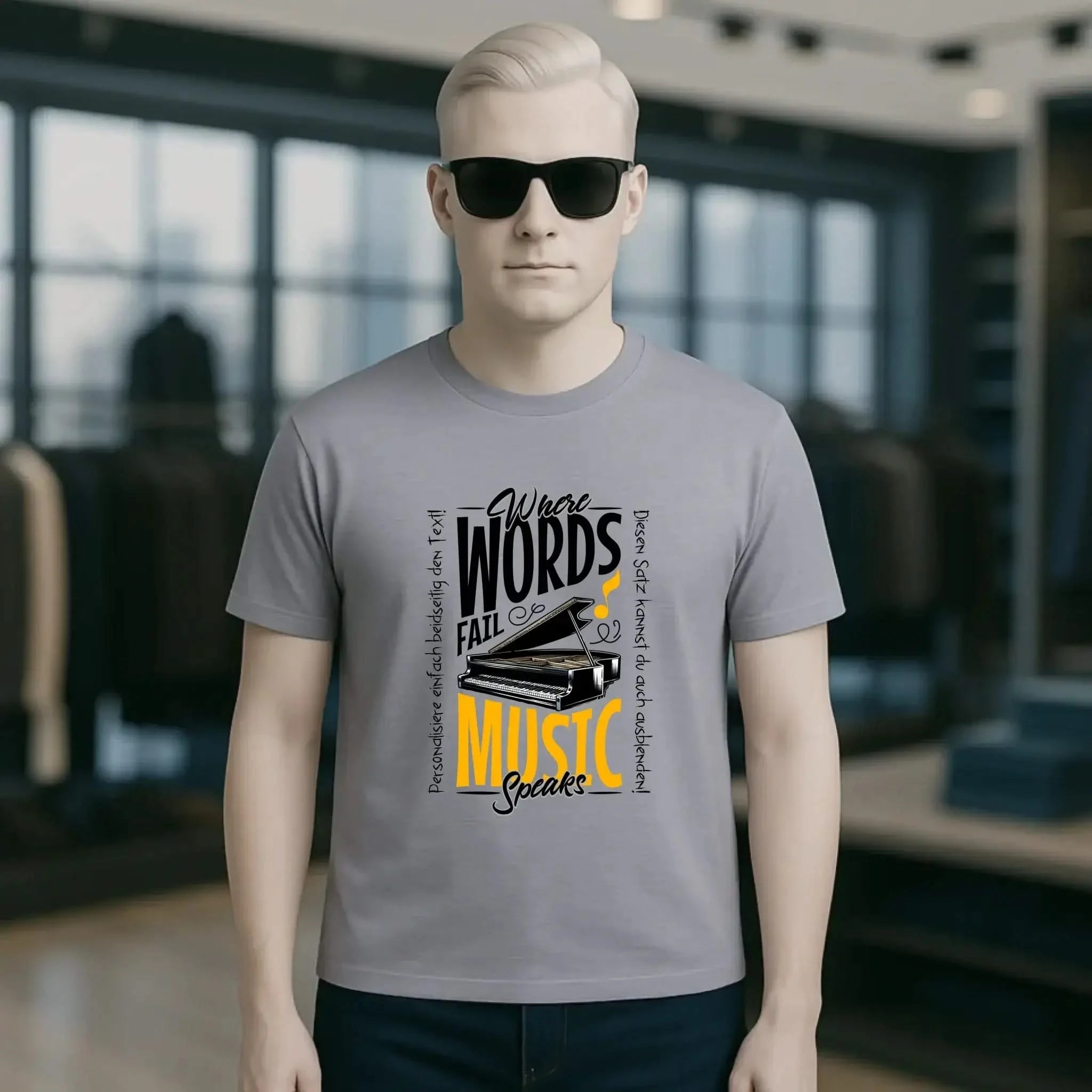 Where Word fail Music speaks • Musik • Unisex Premium T-Shirt XS-5XL aus Bio-Baumwolle für Damen & Herren • Exklusivdesign • personalisiert
