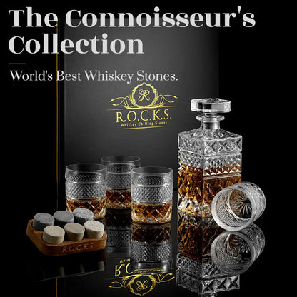 Whiskey Decanter With Glasses & Chilling Stones Gift Set - Whiskey-Geschenke