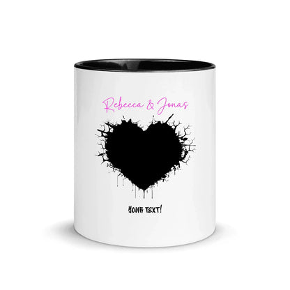 Wild Heart • Create Your Own Photo Design 8 – Personalized Color Accent Mug 11 oz - White Ceramic with Inside / Black