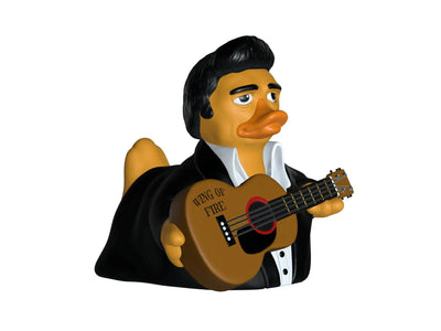 Elvis presley-themed gummiente Quietscheente haltend guitar mit wing von fire Text official celebri ducks product