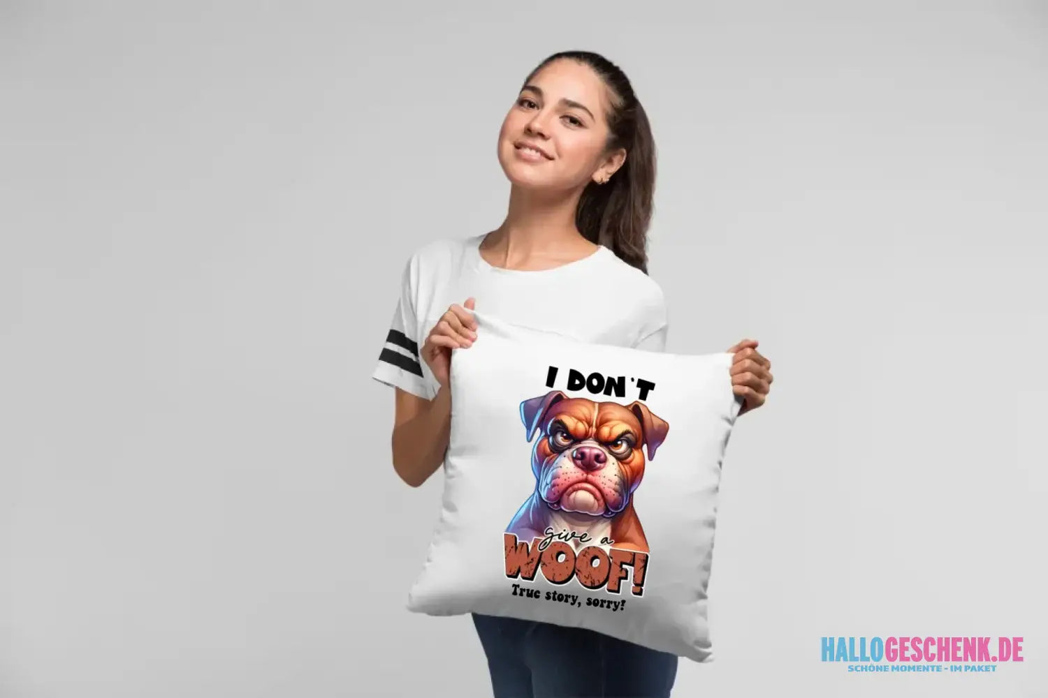 Woof! • Hund • Kissen 40x40 cm • Exklusivdesign • personalisiert