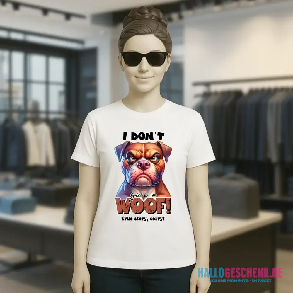 Woof! • Hund • Ladies Premium T-Shirt XS-2XL aus Bio-Baumwolle für Damen • Exklusivdesign • personalisiert