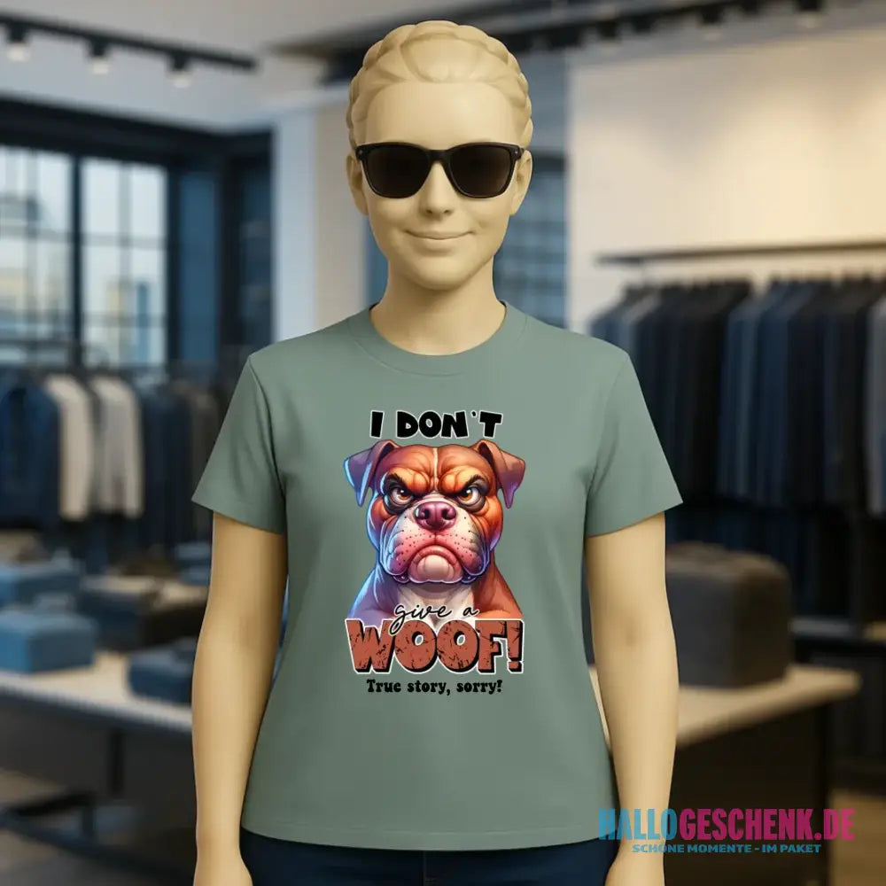 Woof! • Hund • Ladies Premium T-Shirt XS-2XL aus Bio-Baumwolle für Damen • Exklusivdesign • personalisiert