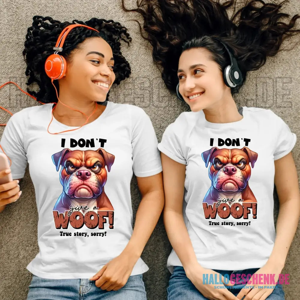 Woof! • Hund • Ladies Premium T-Shirt XS-2XL aus Bio-Baumwolle für Damen • Exklusivdesign • personalisiert