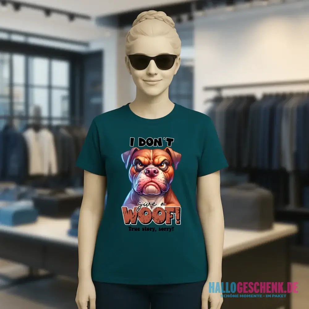 Woof! • Hund • Ladies Premium T-Shirt XS-2XL aus Bio-Baumwolle für Damen • Exklusivdesign • personalisiert