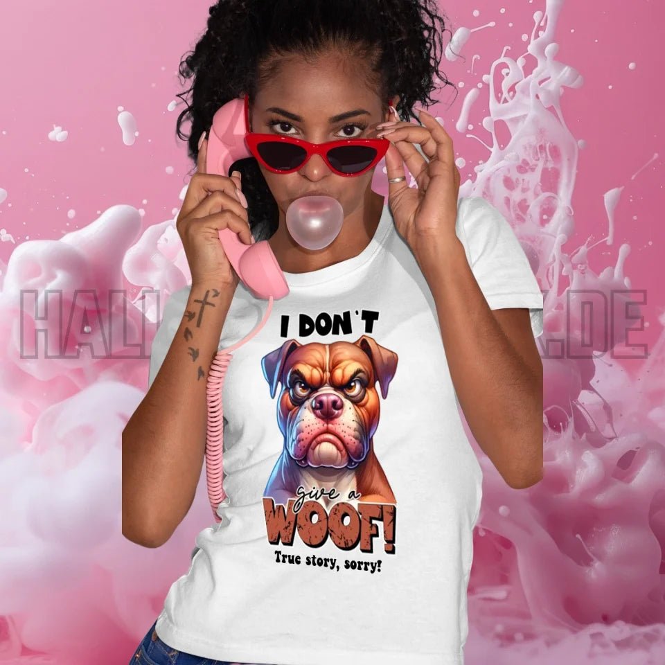 Woof! • Hund • Ladies Premium T-Shirt XS-2XL aus Bio-Baumwolle für Damen • Exklusivdesign • personalisiert